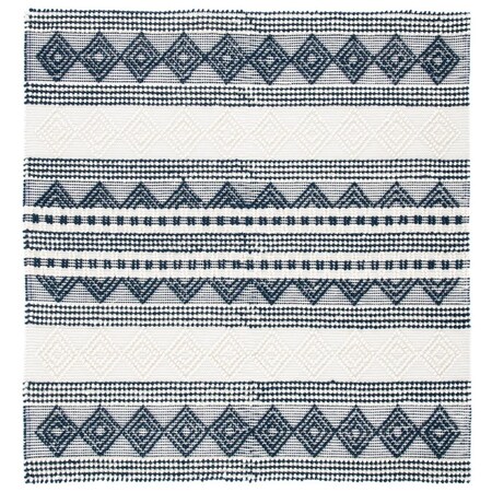 Safavieh 6 x 6 ft. Natura Hand Woven Square Area Rug, Navy & Ivory NAT102N-6SQ